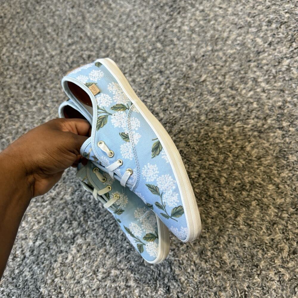 Keds Rifle Paper Co. Champion Hydrangea Womens Size 7 Blue Casual Shoes Sneakers - Picture 3 of 7